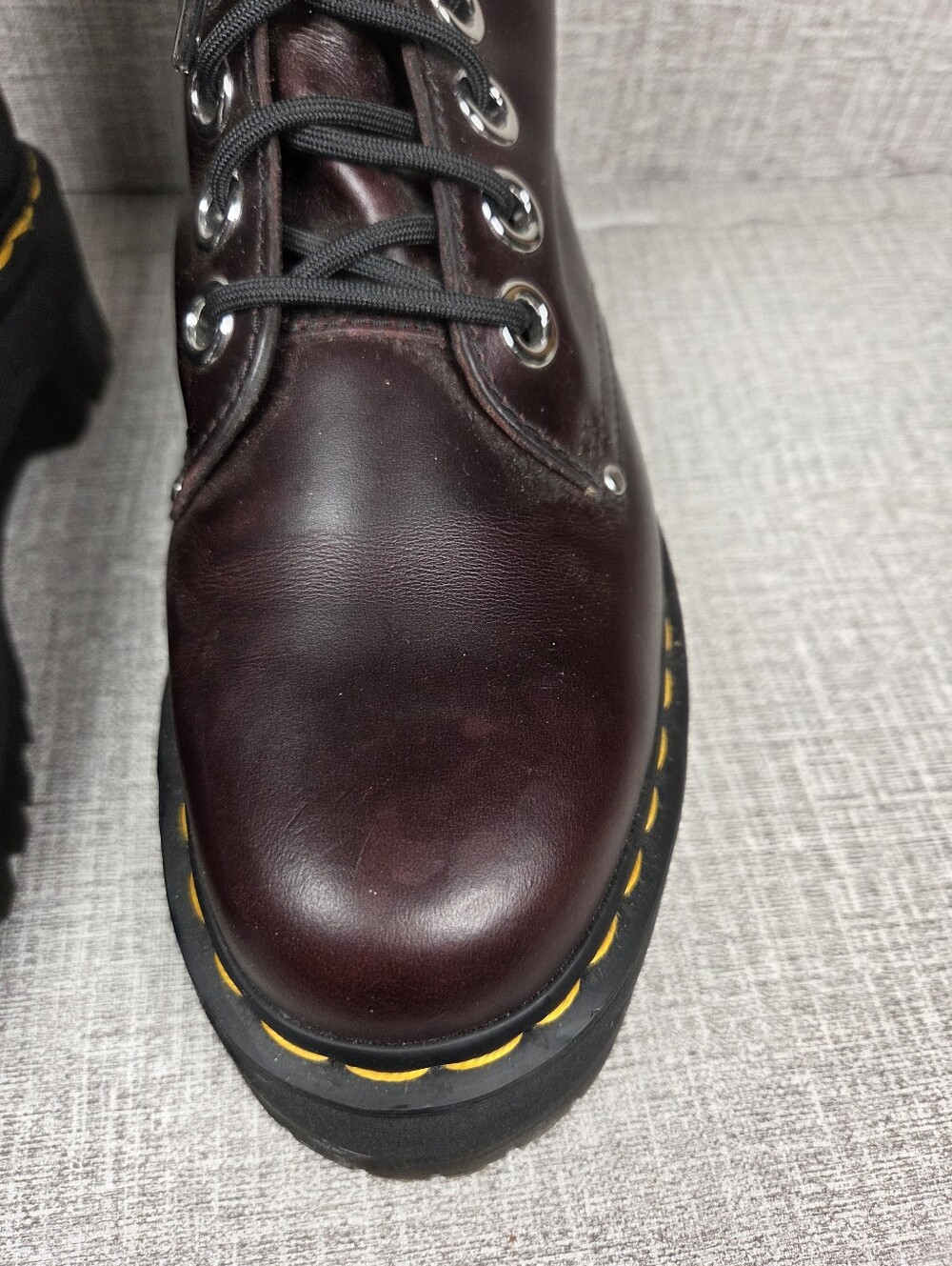 RARE Dr. Doc Martens Jadon Max Leather Platform Boots Oxblood Red Womens 8 EU39 - Picture 5 of 11